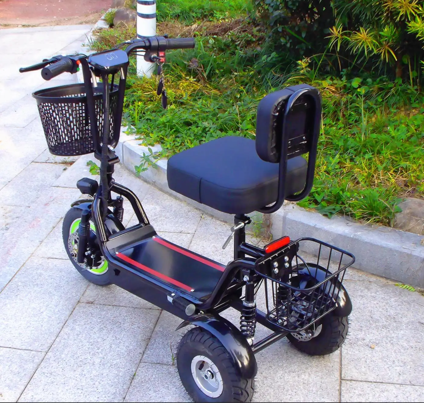 Foldable Electric Tricycle, High Power,Third Gear, Adjustable, Leisure, Commuting, Vehice, 11 Inch, 48V,12A, 350W, Range 40-50km