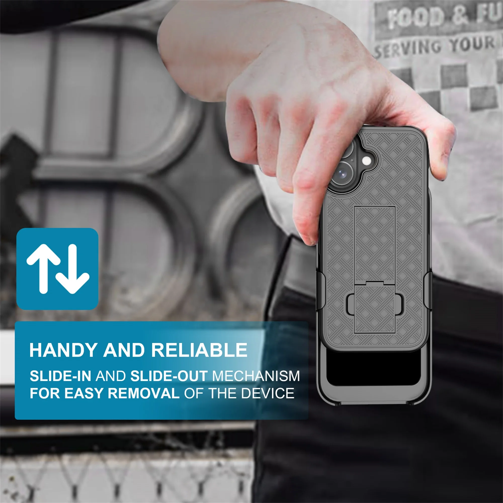 2In1 Phone Shell Holster Combo Case with Kickstand Waist Belt Clip Phone Cover for IPhone 17 PRO MAX for Iphone17 Air Phone Case