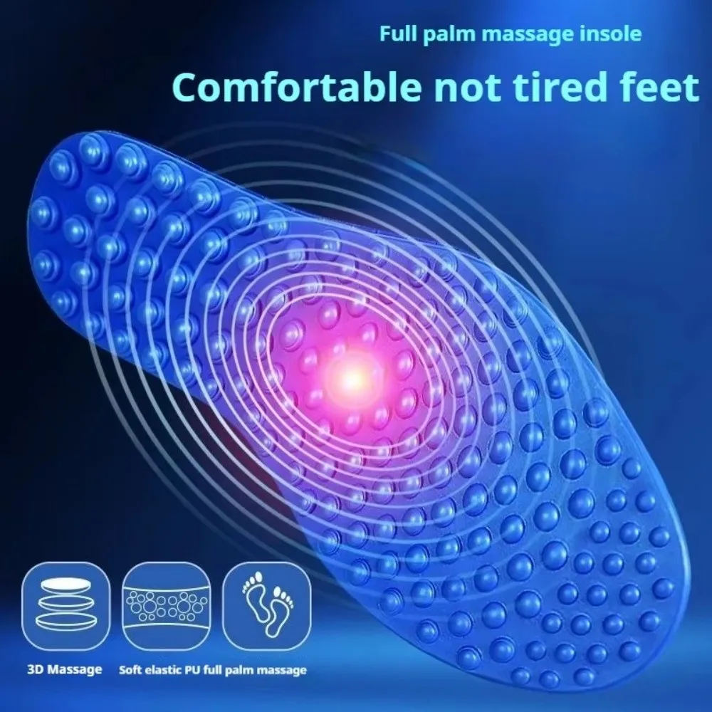 1 Paar EVA-Massage-Einlegesohle, hohe Elastizität, Dämpfung, Sport-Einlegesohlen, Finger-Druckbrett-Design, weiche Freizeitschuhe, Sohle