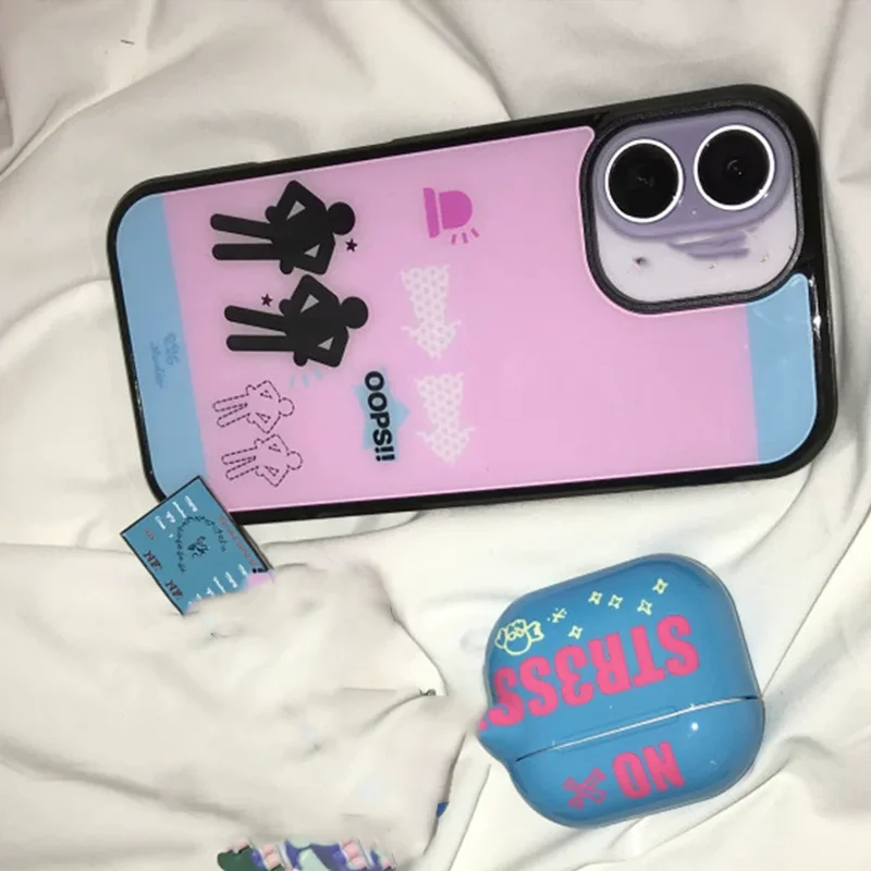 Pink Polka Dot Abstract Little Character Dance Couple Phone Case For iPhone 17 AIR 16 15 14 13 12 11 PRO MAX 7 8 PLUS Cover view 6