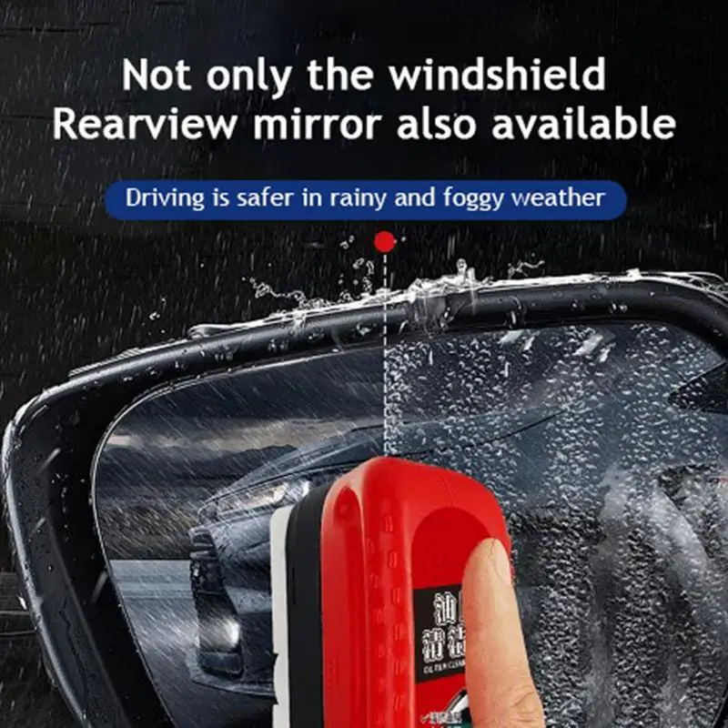 

Car Glass Cleaner With Sponge Flexible Film Removal Car Glass Cleaner Anti-Rain Fog Function For Front Windshield Side Window