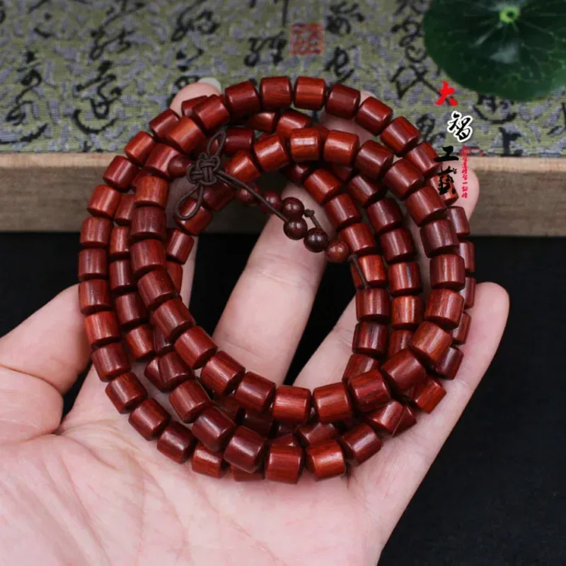 Zambia red sandalwood barrel beads handbracelet 108 rosewood rosary beads Buddha beads men's and women's handstrings