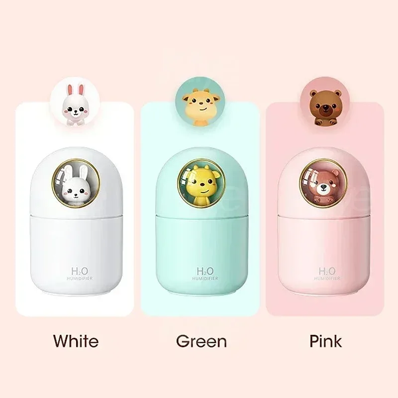 Portable Mini 300ml USB Humidifier & Essential Oil Diffuser For Car Desktop Bedroom 7 Color LED Night Light