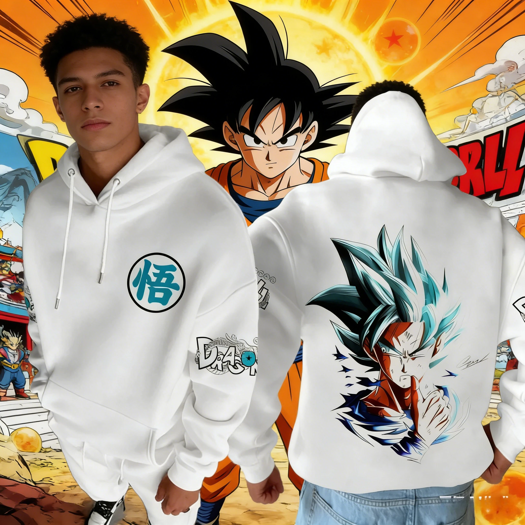 

Dragon Ball Comics Co Branded Printed Hoodie 2026 Autumn/Winter New Loose Retro Casual Japanese Harajuku Neutral Hoodie Top.