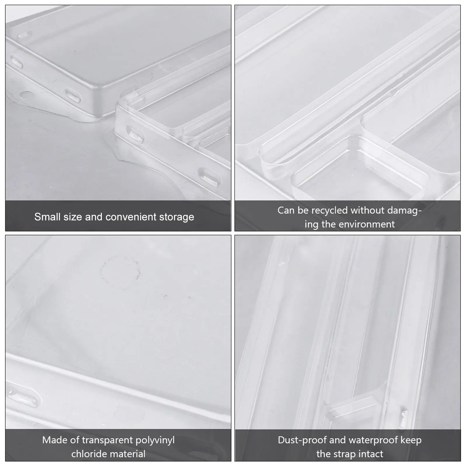20Pcs Transparent Watchband Case PVC Plastic Reusable Washable Dustproof Waterproof Eco Friendly Compact for Handbag Drawer Gift