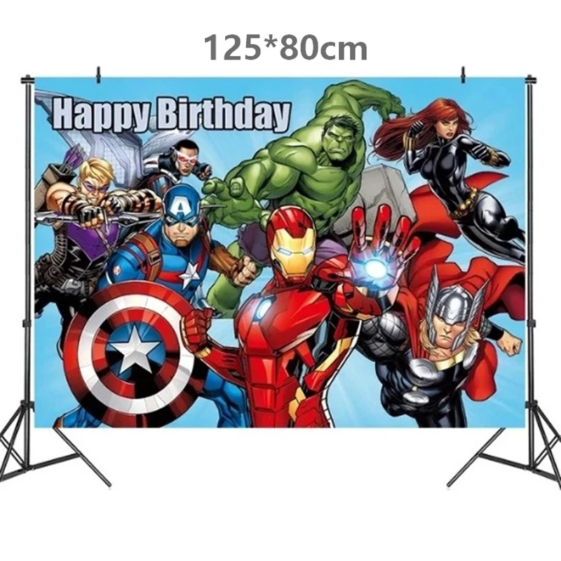 Marvel Superhero The Avengers Birthday Party Decorations Set Tableware Supplies Paper Napkins Plates Cups Kid Happy Birthday Dec