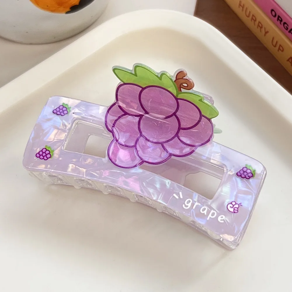 

Lovely Sweet Strawberry Shark Clip Cute Watermelon Fruit Acetate Claw Clip Hair Clip Cherry Ponytail Shark Clip Girls