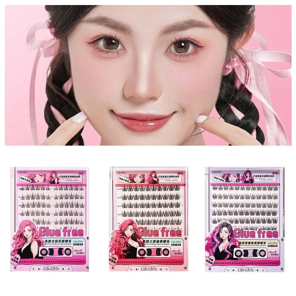 Cílios postiços segmentados sem cola, 10-12mm, faça você mesmo, cluster individual, grande capacidade, extensões de cílios reutilizáveis