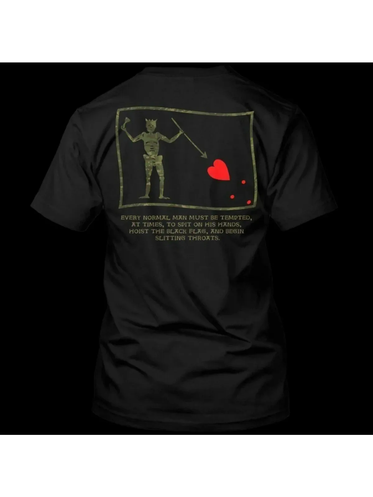 AliExpress NONE The Black Flag Summer Pure Cotton Black Men's Loose and Casual Short-sleeved T-shirt Can Be Machine Washed in Multiple Scenarios