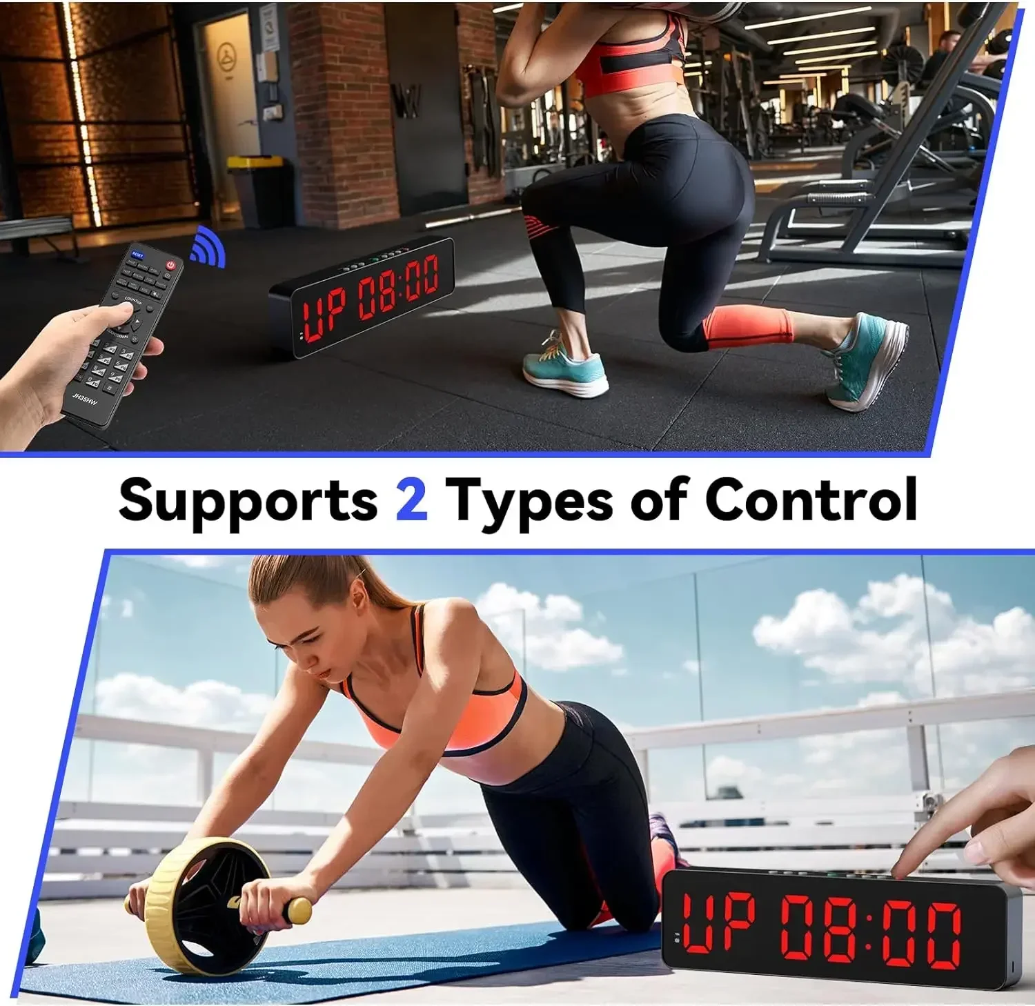 Imagem -05 - Temporizador de Ginástica com Controle Remoto 12 x 35 Temporizadores de Tempo de Intervalo Ultra-clear com Contagem Regressiva Ledrelógio de Parede Power Fitness Timer Cronômetro