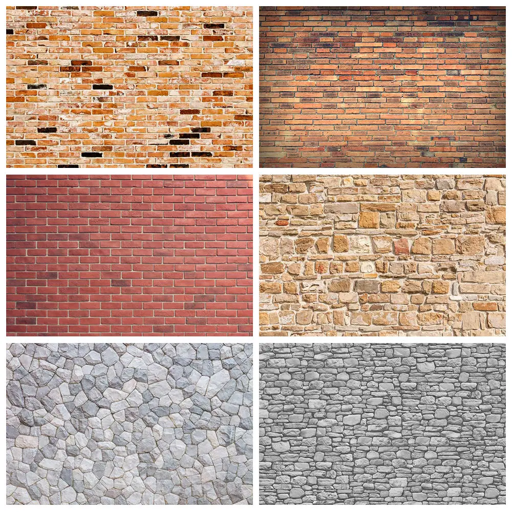 

MOON.QG 3D Brick Stone Wallpaper Background Photography Backdrop Rock Product Photoshoot Party Decorations Photobooth Photozone