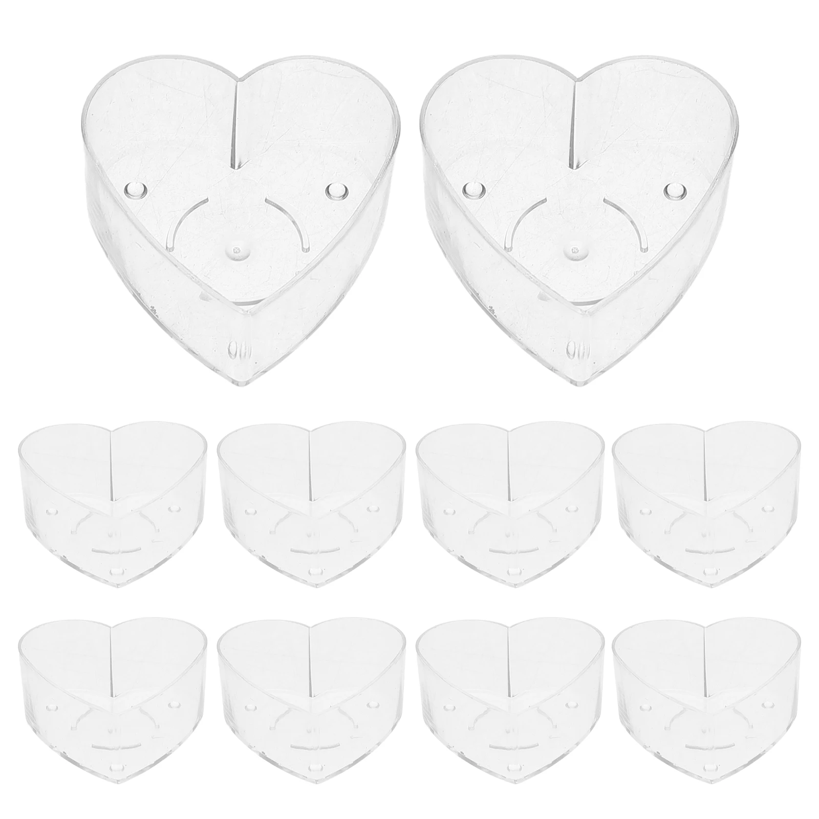 

10pcs Tealight Cup Heart Shaped Plastic C Holder Clear Transparent H made Party Aroma Scented Table Container DIY