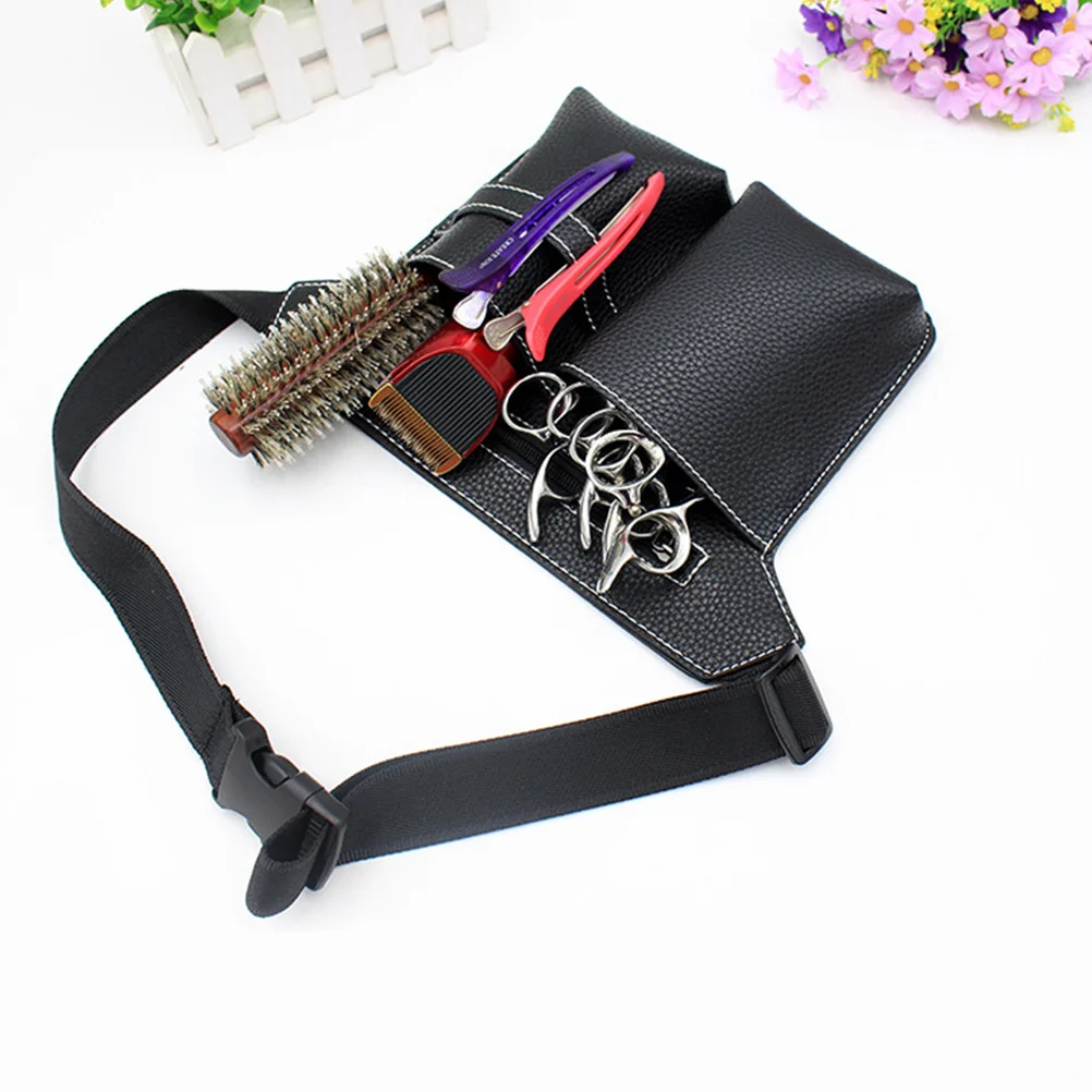 Bolsa de herramientas para tijeras de peluquería, organizador de cintura multifunción, portátil, negro, para peluquería, cinturón de peluquero, 1 Uds.