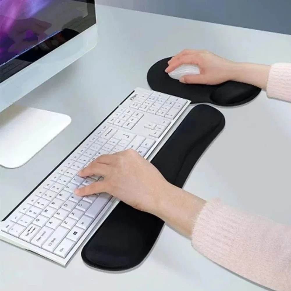 2 قطعة/المجموعة انتعاش بطيء مريح لوحة المفاتيح مسند المعصم مريح عدم الانزلاق لوحة الماوس مجموعة سهلة الكتابة حماية المعصم