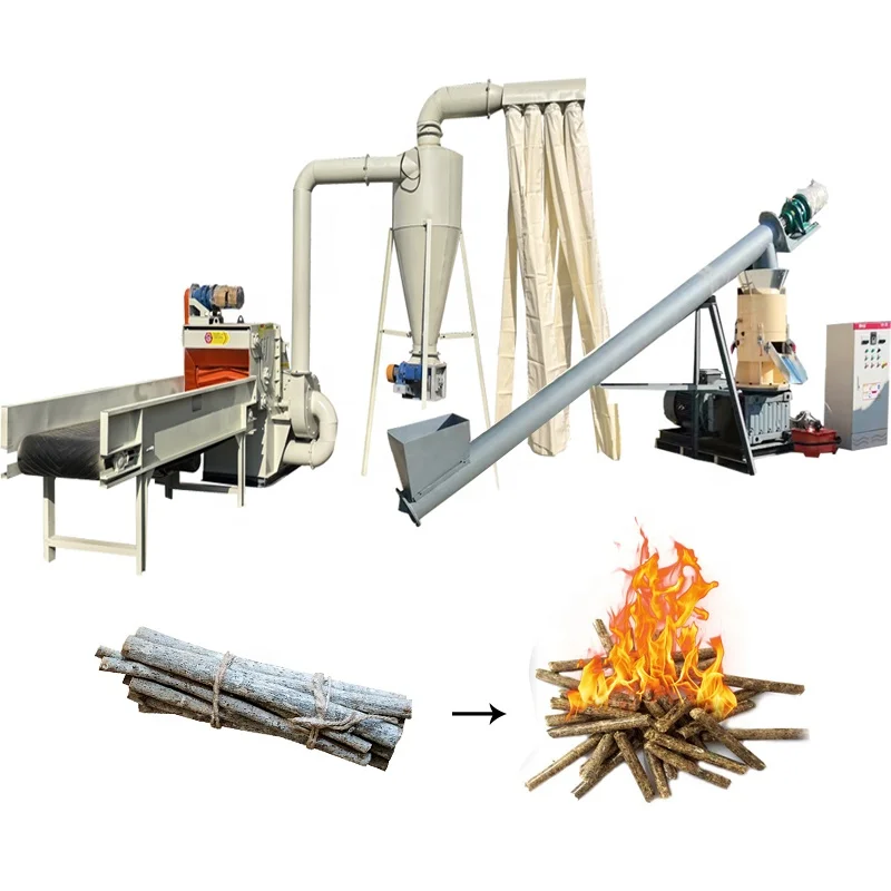 Easy Operation  Engine and Motor Core Components Wood Processing Plant Wood Straw Pellet Machine