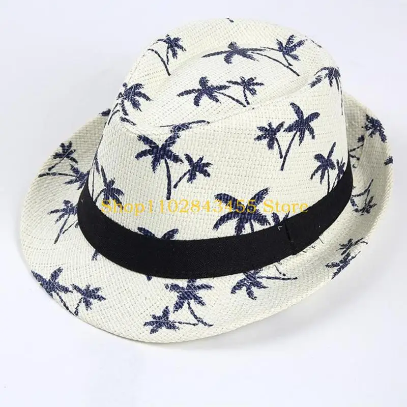 49MC قبعة شاطئ من القش، قبعة فيدورا من القش، قبعة من القش، قبعة الجاز الاستوائية، قبعة بنما من القش