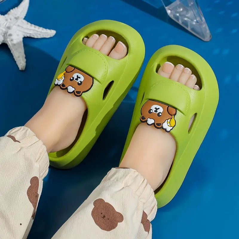Childrens Cartoon Soft EVA Slippers Cushiony Non Slip Anti Collision for Toddlers Indoor Home Use