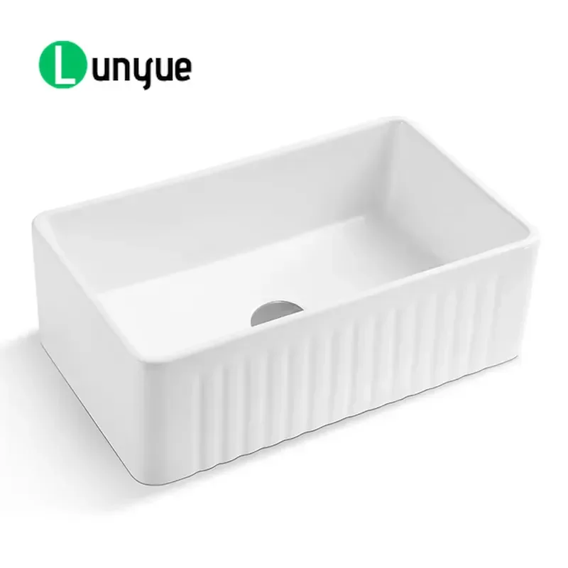 30 Inch White Porcelain Fireclay Farmhouse Kitchen Sink Single Bowl Reversible Apron Front Ceramic Deep Basin for Modern Home