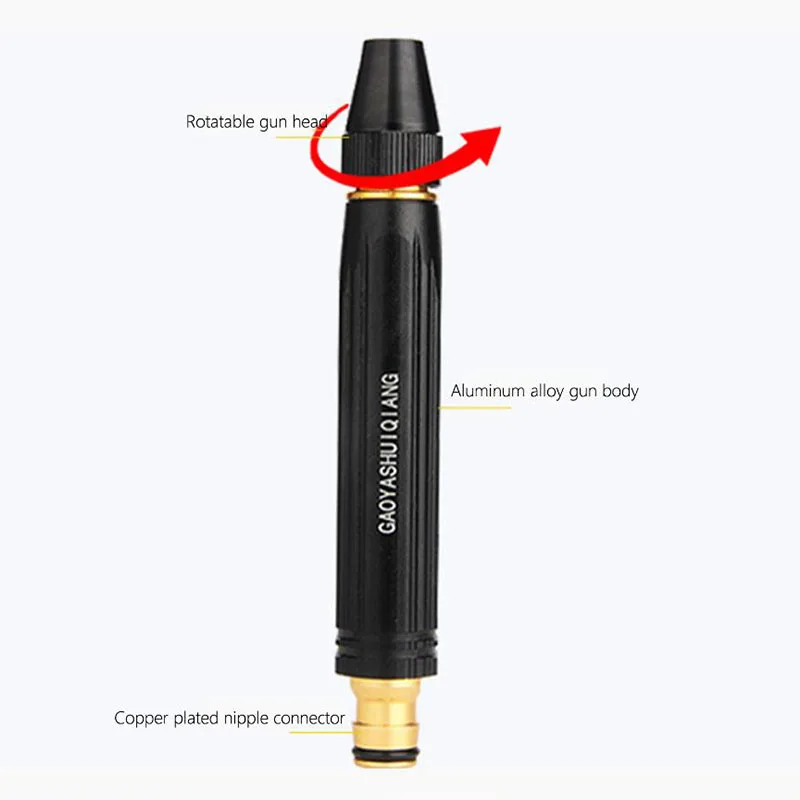 Portable High Pressure Car Wash Gun Black Diamond Nipple Type Direct Spray Water Gun Household Water Pipe Hose Nozzle Motorcycle