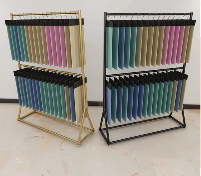 

Fabric elevator display shelf Home textile fabric curtain sample shelf Floor type clothing fabric sample display shelf