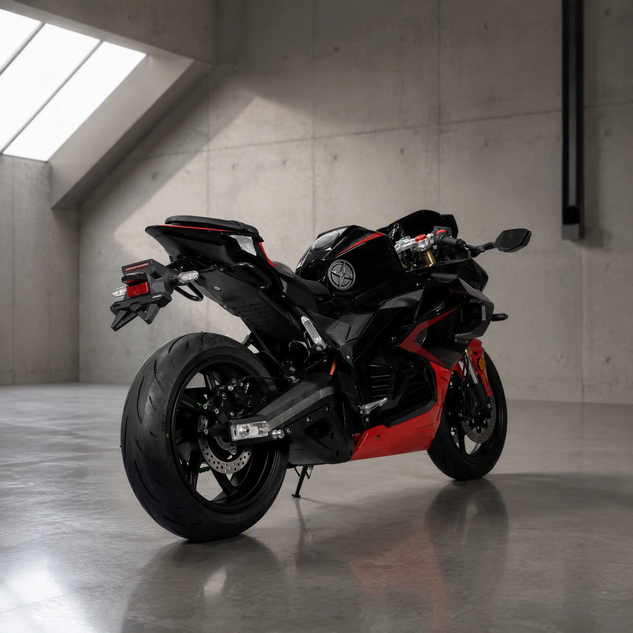 Electric Sportbike Motorcycle 72V Mid Drive Chain Lithium ABS Red Black Racing Gold Fork Dual Disc 2 Seat Adult 130-160KMH