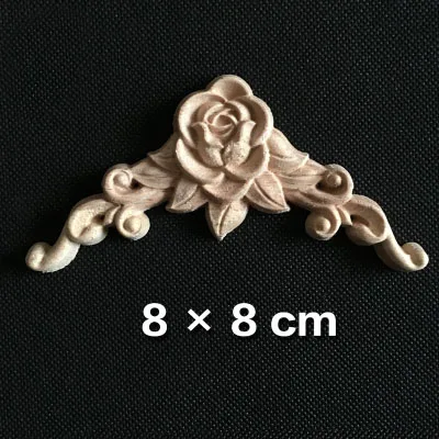10PCS Retro Woodcarving Decal Corner Applique Frame Door Decorate Wall Doors Furniture Decorative Figurines Wooden Miniatures