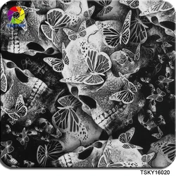 TSAUTOP 0.5mX2m/10m TSKY16020 Skull butterfly water transfer printing film hydrographic film dipping film