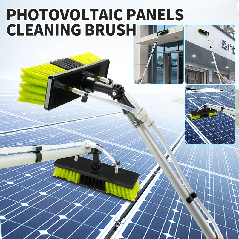Carbon Fiber Water Fed Pole Window Cleaning Brush System 3.4m Telescopic High Solar Panel Washing Kit