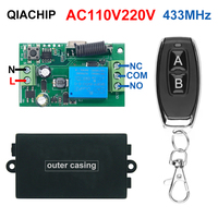 433MHz Dry Contact Switch Remote Control 10A 1CH AC110V 220V Relay Module Receiver Transmitters Remote Control For Light Motor