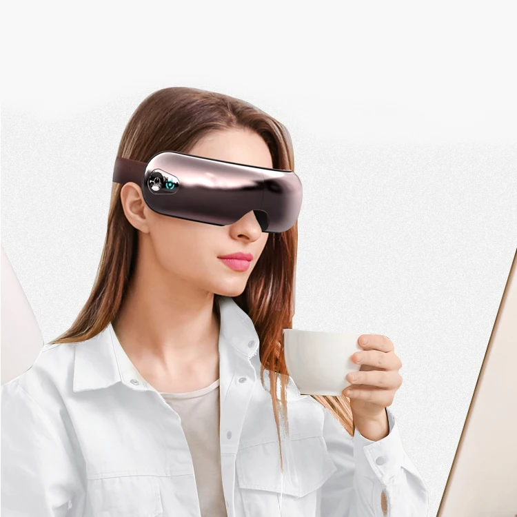 

Портативный беспроводной Bluetooth-музыкальный эргономичный массажер для глаз с подогревом для темных кругов, облегчения отечности, перезаряжаемый, удобный для путешествий