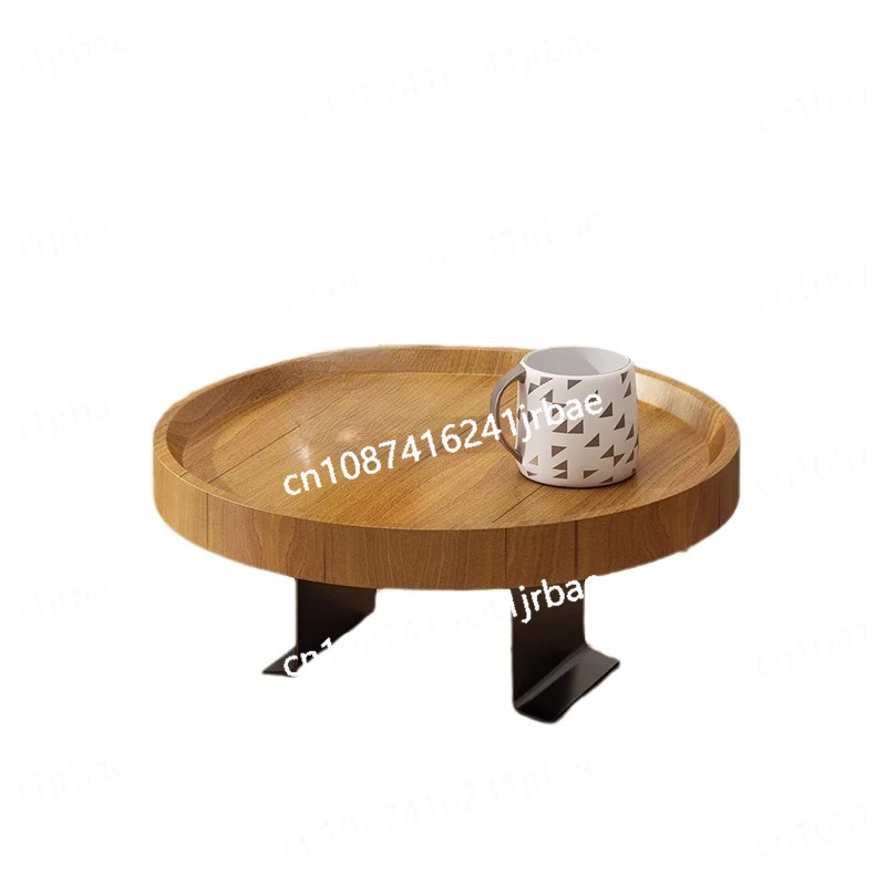 Mini Solid Wood Round Tray Shelf Family Living Room Sofa Side Table Small Coffee Table Bedroom Small Desk Shelf