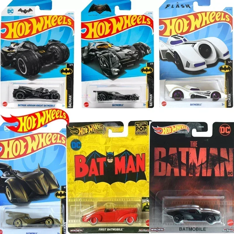 Original Hot Wheels Premium Car Toys for Boys The Batman 1/64 Diecast First Batmobile Robin Arkham Knight Batmobile Collection