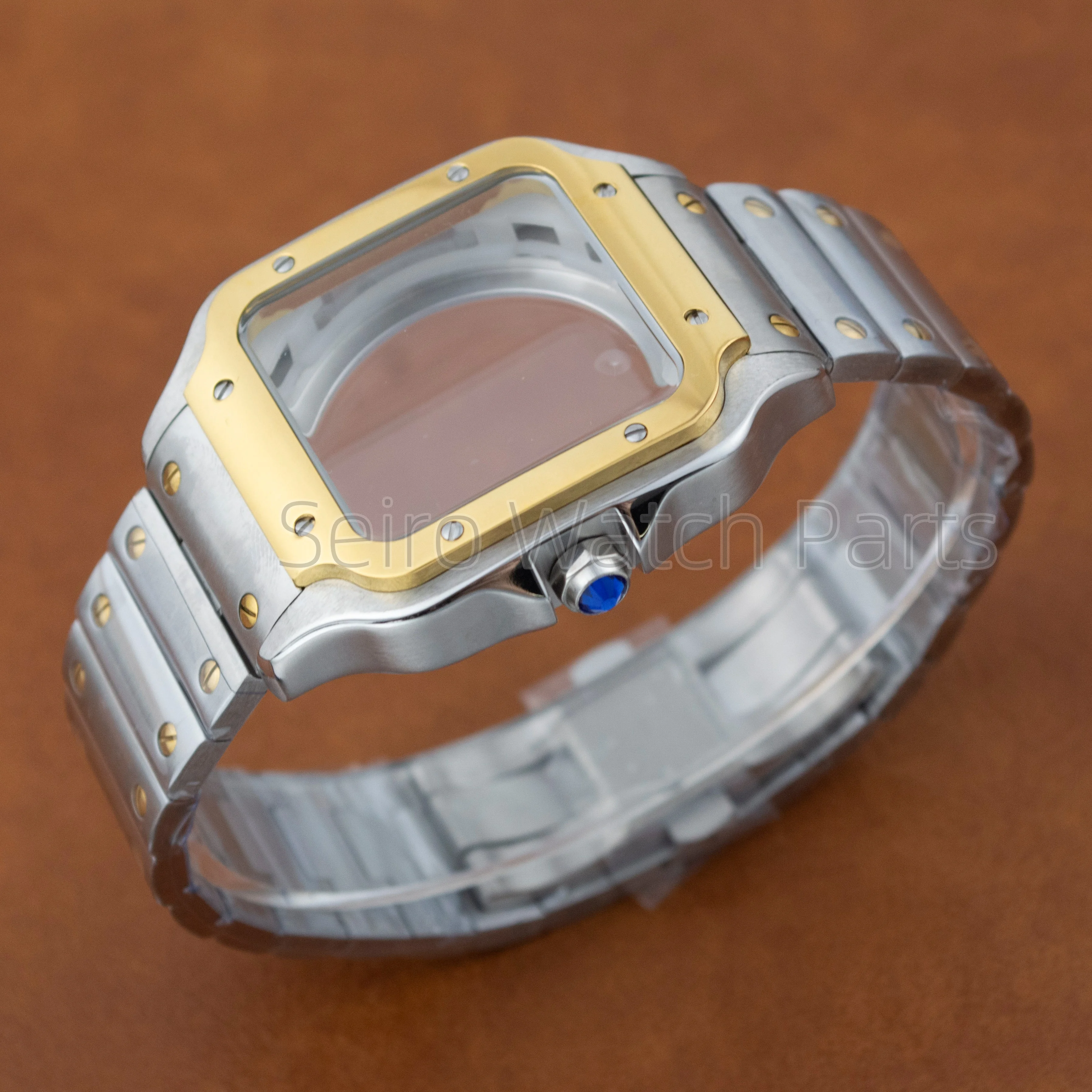 38 مللي متر ساعة مربعة حافظة الفولاذ المقاوم للصدأ سانتو حافظة NH35 تعديل أجزاء Seiko Mod اكسسوارات NH36 NH35 ساعة يد تعمل بالحركة #2