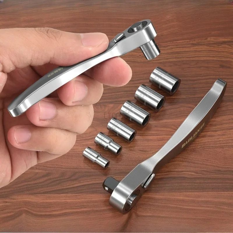 

Мини-трещотка, маленький муховой ключ, двунаправленный положительный и отрицательный, быстрая головка, прецизионный полированный гальванический инструмент для авторемонта