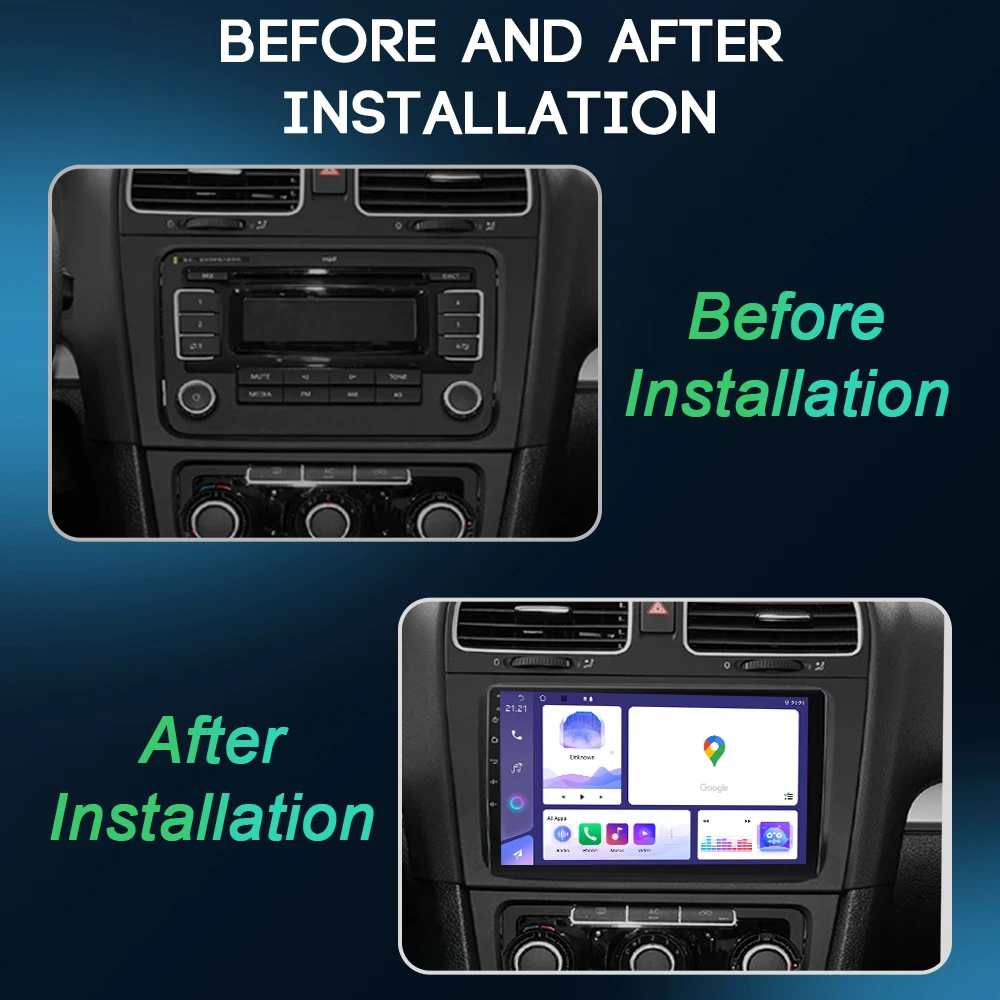 Android Auto Radio For VW Volkswagen Golf 6 2008-2016 4G Car Multimedia GPS 2din autoradio Junsun V1 AI Voice Wireless CarPlay