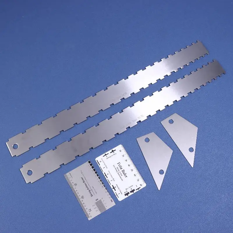 3Pcs Guitar Neck Notched Straight Edge Ruler Luthiers Tool String Action Gauge Height Ruler Guitar Fret Leveling Guide