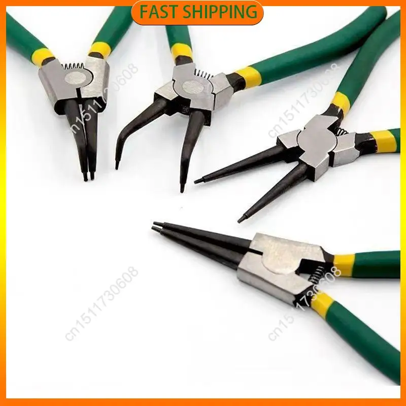 اشتري الآن مجموعة كماشة بحلقة إحكام 7 بوصة مجموعة كماشة منحنية داخلية خارجية متعددة الوظائف أداة إزالة حلقة المفاجئة الاحتفاظ