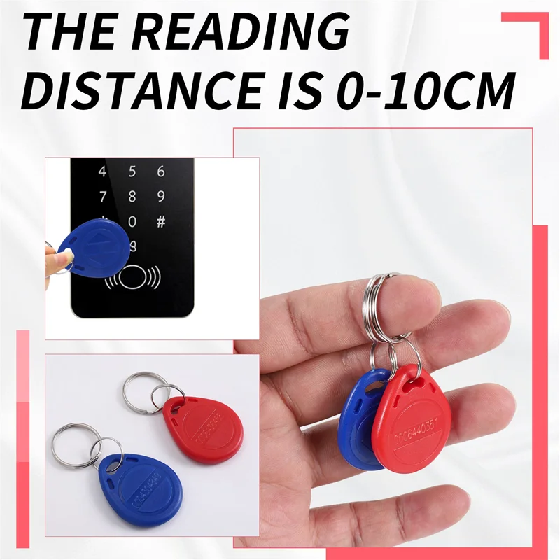 

-A90P 50Pcs 125 Khz Proximity ID Card RFID Keyfob Access Control Key For Door Entry Access Control System TK4100