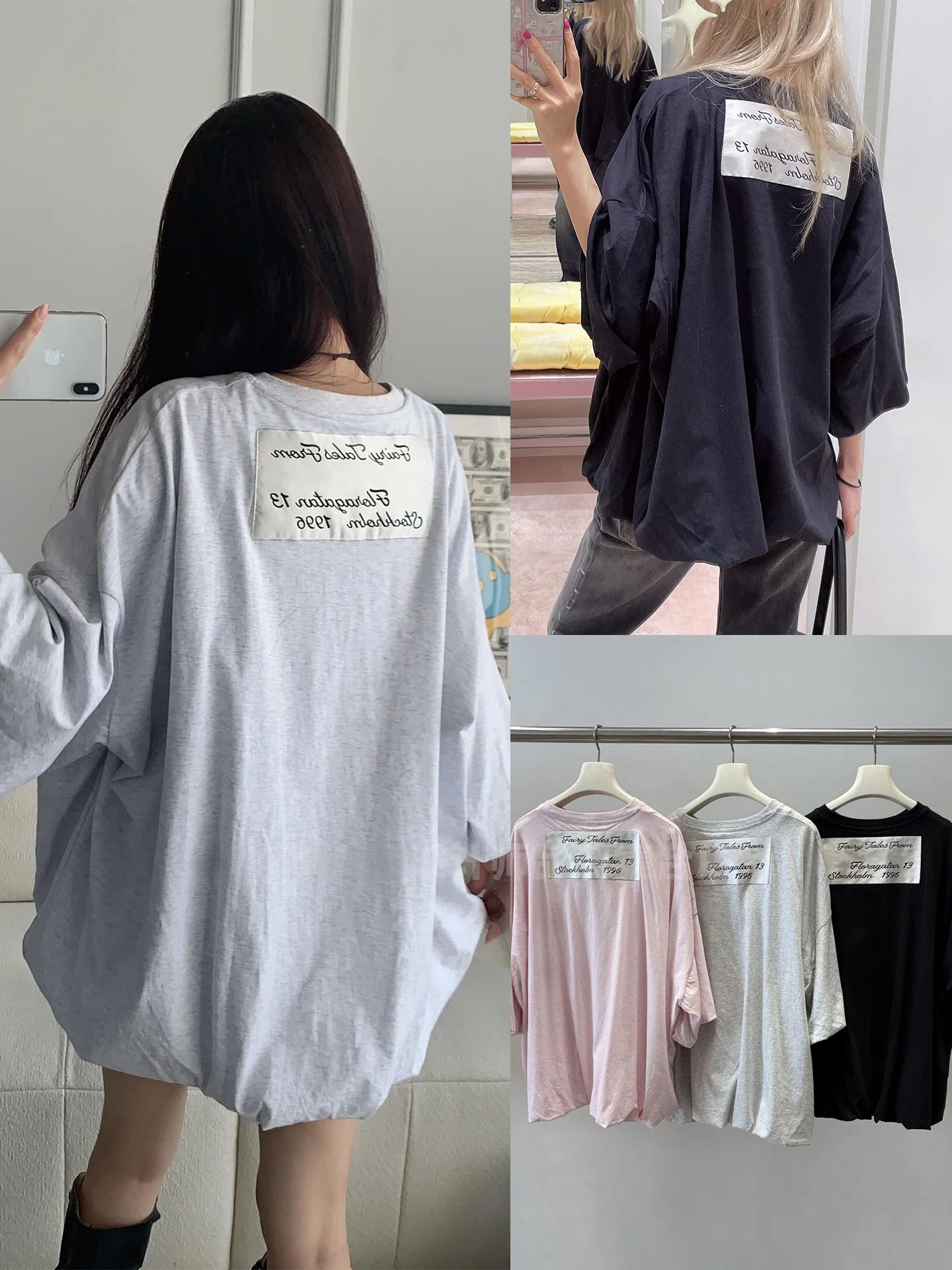 

Loose Shoulder Short Sleeve T-Shirt Women Summer Floral Print Casual Style Pure Cotton Girl's Fashion round Neck Regular Length