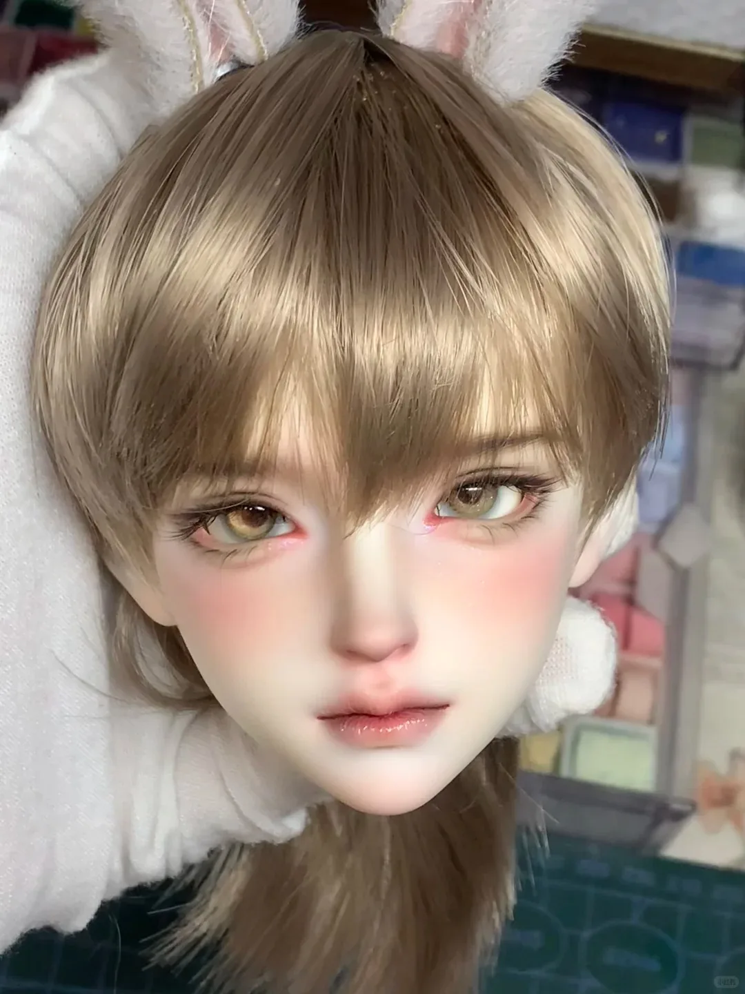 

SD BJD doll 1/4 xiaowangz little retarded boy with missing teeth and a big head, makeup for boys and girls, high-end resin head,