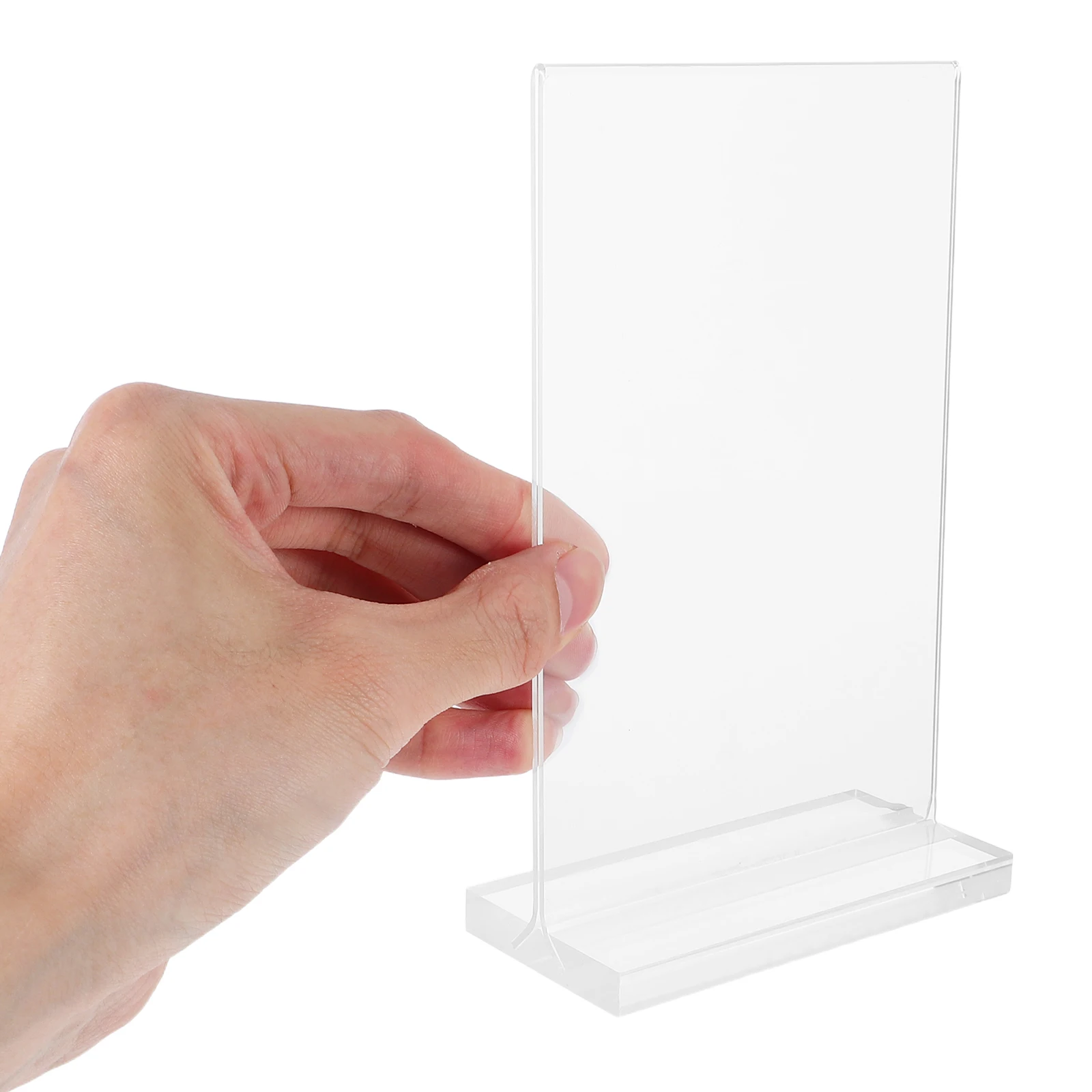 

4 шт., прозрачная акриловая вывеска, доска для плакатов, прозрачная подставка для дисплея, настольный держатель для меню, высокая видимость, сильный магнит