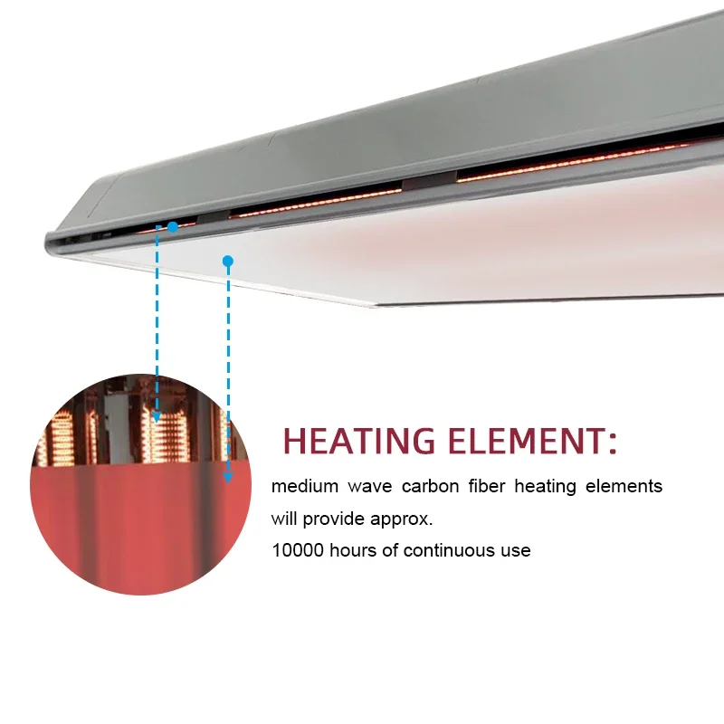 JH-BF21A الحمام السيراميك الزجاج سخان 1600 واط جدار السقف شنت الألياف الكربون عنصر سخان كهربائي 5 ثانية الحرارة الفورية CE