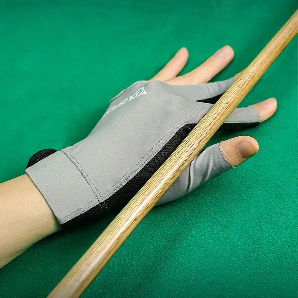 Billiards Glove Left Hand Three Finger Snooker Billiard Glove Non Slip Stickers Elasticity Billiard Training Gloves Accessories