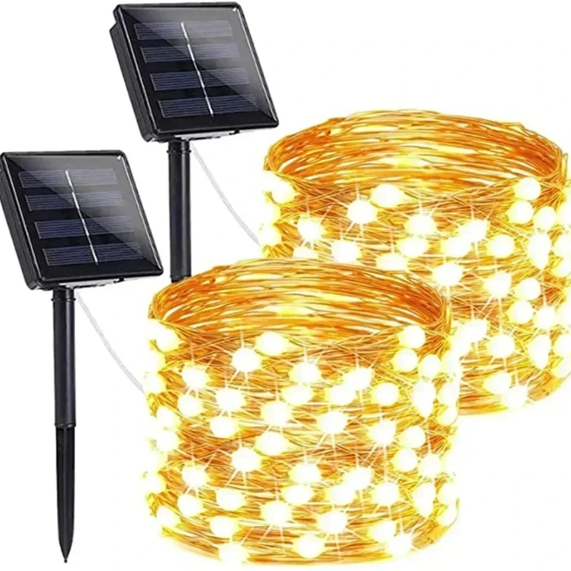 

DIY Solar LED String Lights Waterproof Festoon Fairy Garland Lamp Outdoor Solar Garden Lights Christmas Holiday Yard Patio Decor