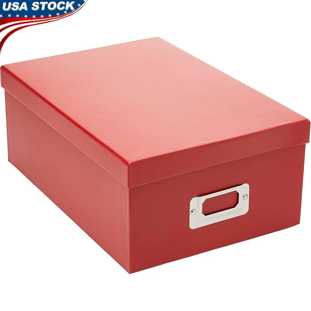 

Photo Storage Box Holds 1100 Photos Acid-Free Construction Metal ID Holder Divider Index Cards Ideal Organizing Memories