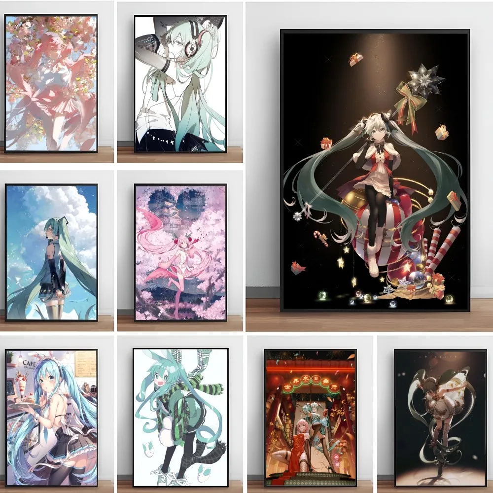 Anime Girl H-Hatsune Miku Poster Paper Print Home Living Room Bedroom Entrance Bar Cafe Art Painting Decoration