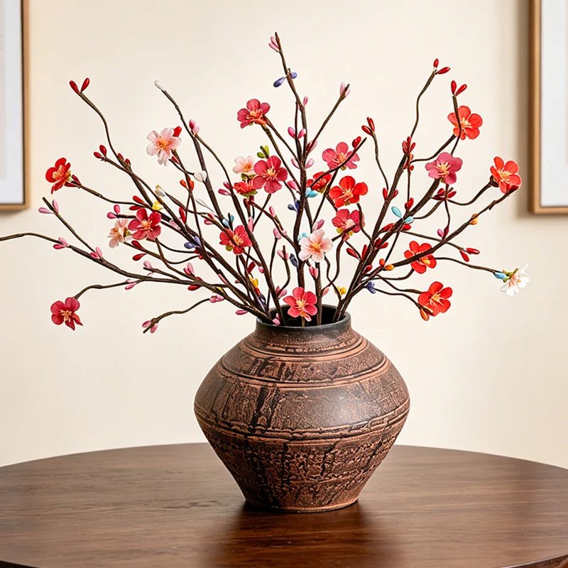 

3/5Pcs Artificial Flowers Fake Plum Blossom Peach Branch Silk Flowers Home Wedding Decoration Christmas Wreaths Accessories