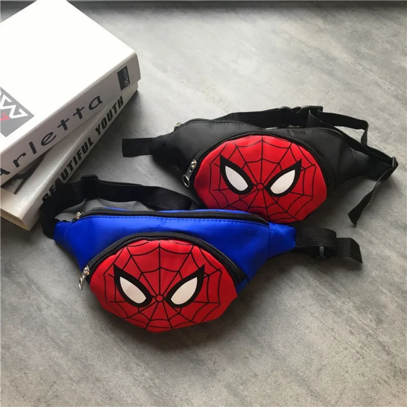 Spiderman children's waterproof waist bag Marvel Captain America Iron Man boys Korean fashion cartoon creative mini bag trendy