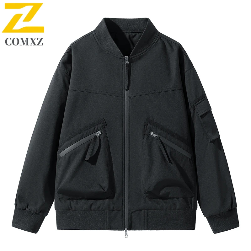 

Men's Casual Jacket Spring Fashionable Versatile Large Pockets Loose Breathable Baseball Collar Jacket Street Commuting Jacket