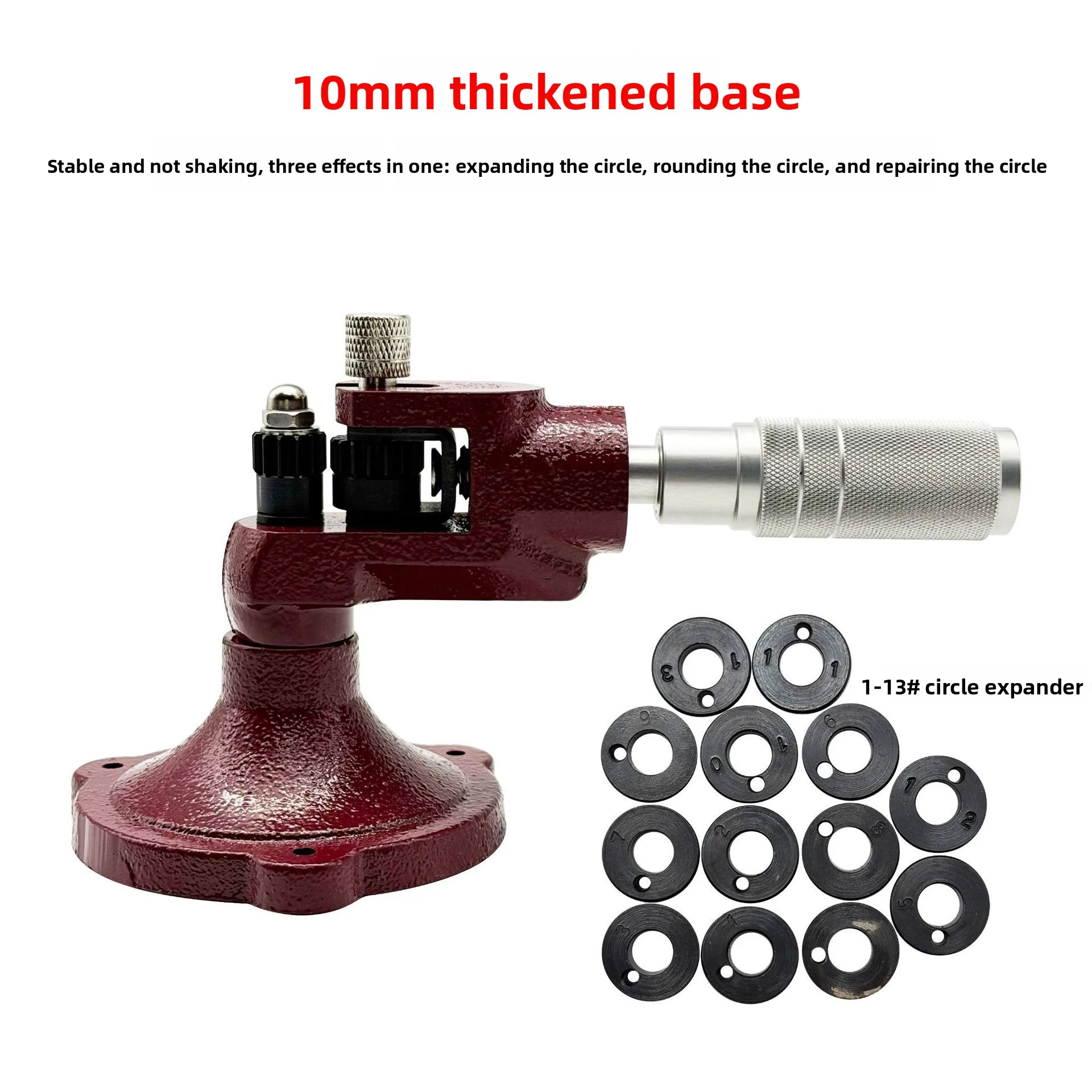 Professional Mini Hand Crank Ring Stretcher with 13Pcs Accessories - for Jewelry Gold Silver Ring Sizing Reshaping Rounding Tool